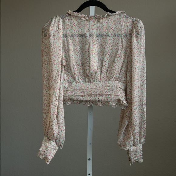 NWT For Love And Lemons Natalie Crop Top in Ivory | XS - Picture 3 of 5